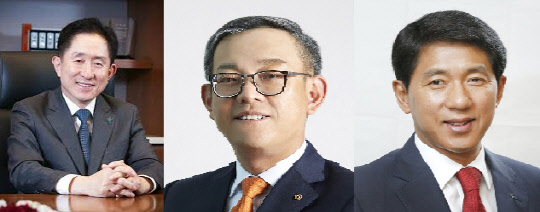 (왼쪽부터) 이진국 하나금융투자 대표, 권희백 한화투자증권 대표, 최석종 KTB투자증권 대표.